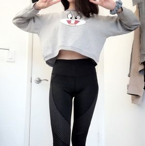 Bugs Bunny crop top gray sweater 😍